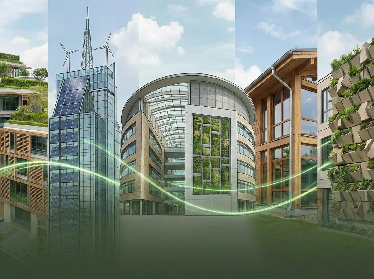 green buildings mosaic